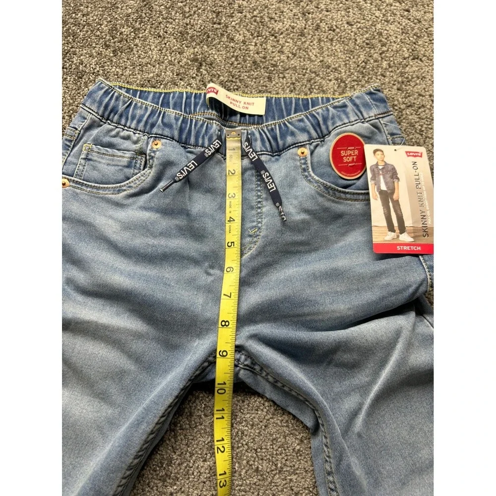 Levis Boys Skinny Knit Pull-On Jeans Light Wash Stretch Denim Size 12 Reg 26x27